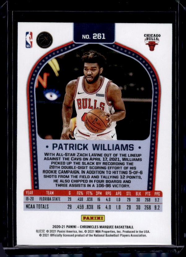 2020-21 Panini Chronicles #261 Patrick Williams