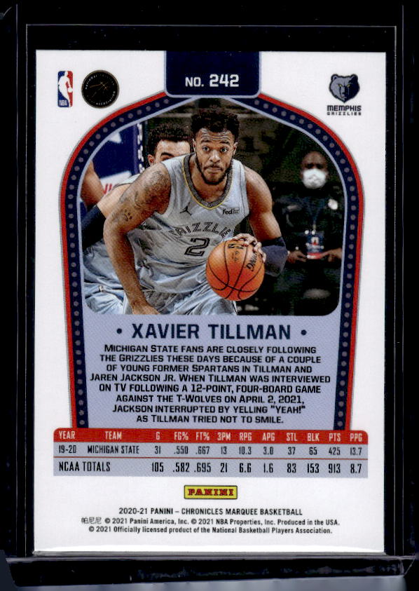 2020-21 Panini Chronicles #242 Xavier Tillman