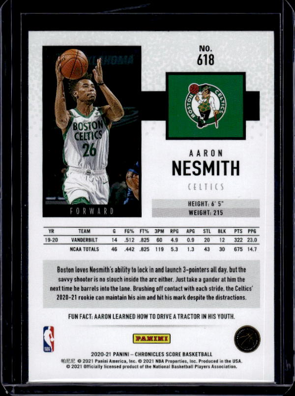 2020-21 Panini Chronicles #618 Aaron Nesmith