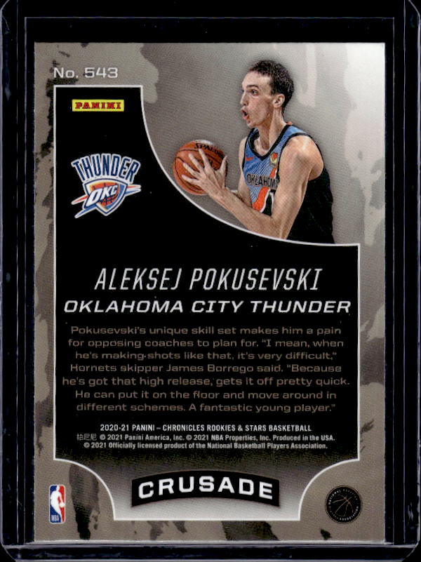 2020-21 Panini Chronicles #543 Aleksej Pokusevski