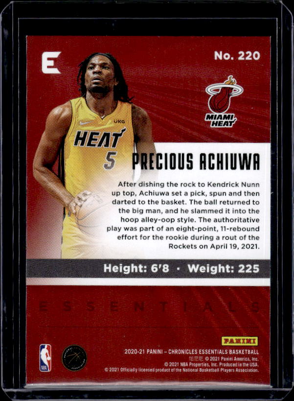 2020-21 Panini Chronicles #220 Precious Achiuwa