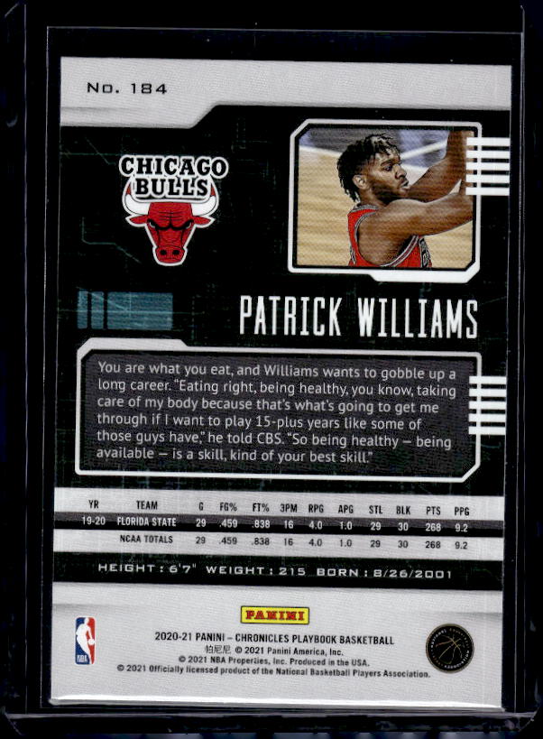 2020-21 Panini Chronicles #184 Patrick Williams