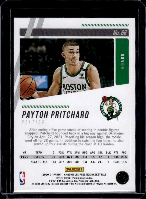 2020-21 Panini Chronicles #66 Payton Pritchard