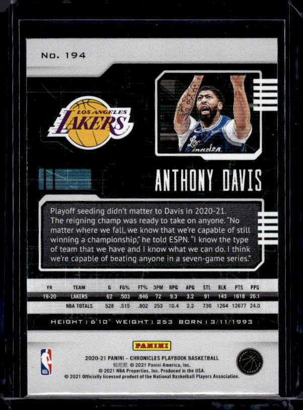 2020-21 Panini Chronicles #194 Anthony Davis