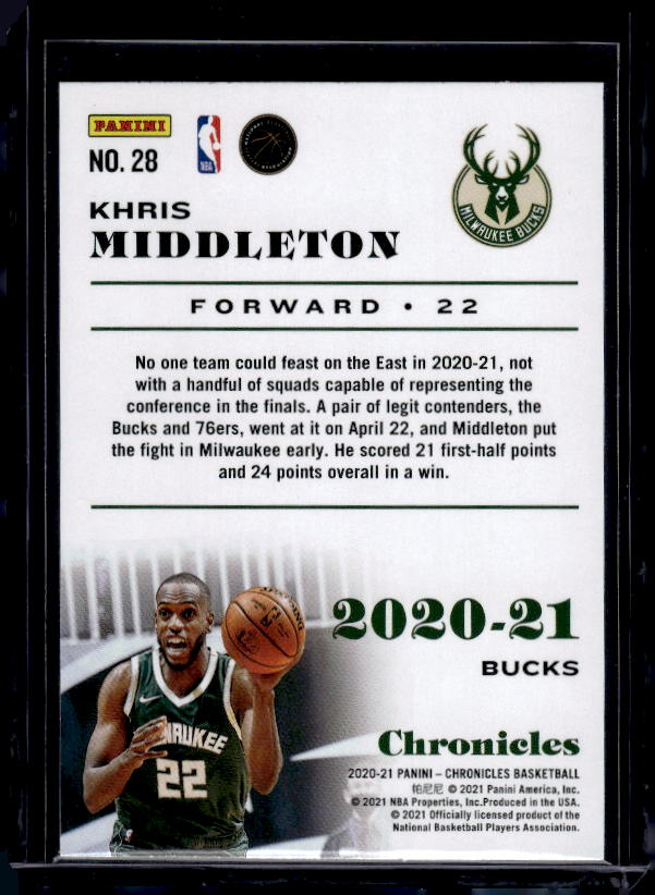 2020-21 Panini Chronicles #28 Khris Middleton Pink