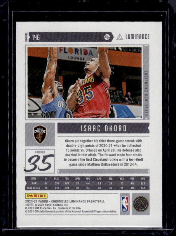 2020-21 Panini Chronicles #146 Isaac Okoro