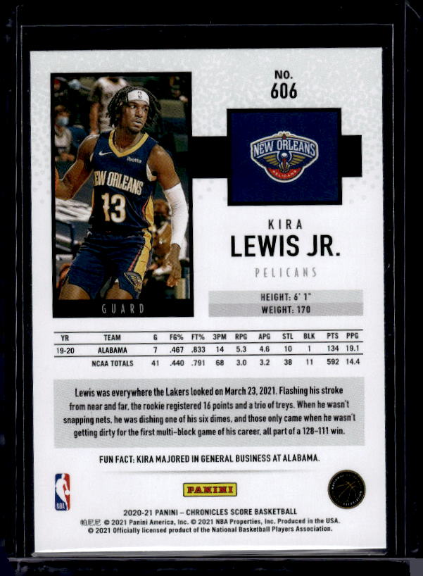 2020-21 Panini Chronicles #606 Kira Lewis Jr.