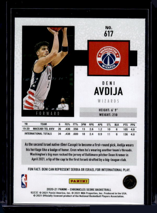 2020-21 Panini Chronicles #617 Deni Avdija