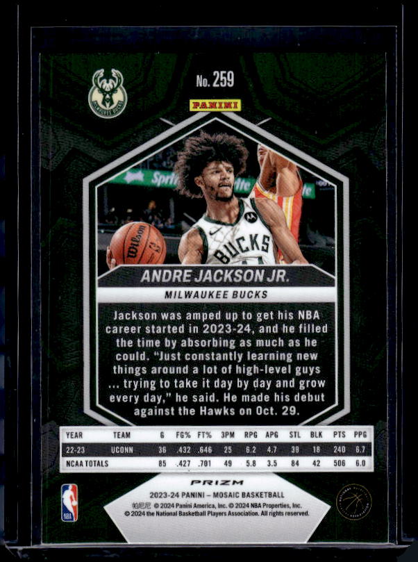 2023-24 Panini Mosaic #259 Andre Jackson Jr. Green