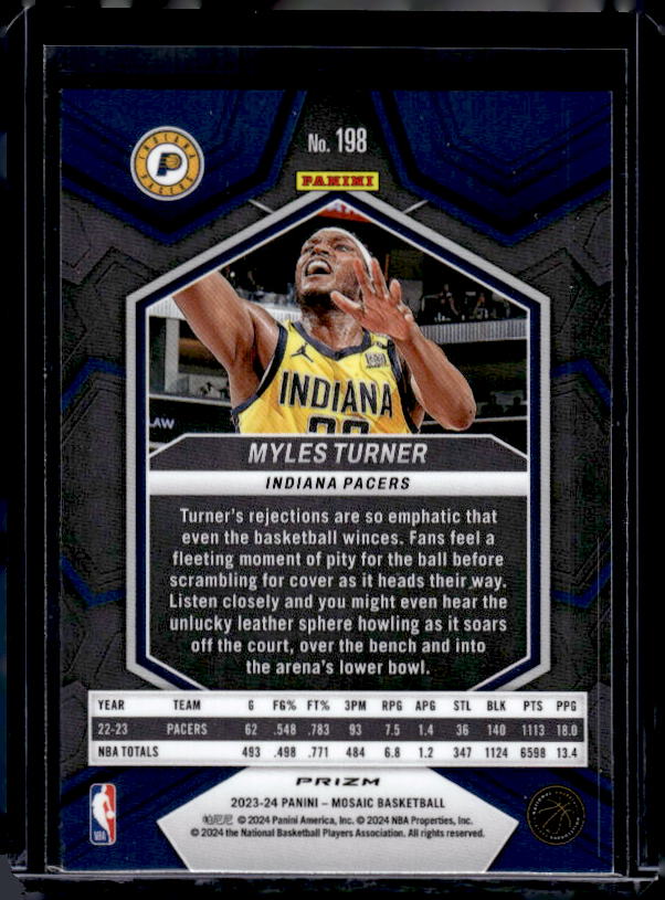 2023-24 Panini Mosaic #198 Myles Turner Mosaic
