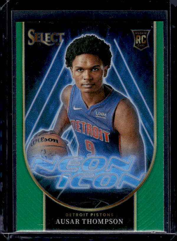 2023-24 Panini Select #2 Ausar Thompson Neon Icon Green Prizms