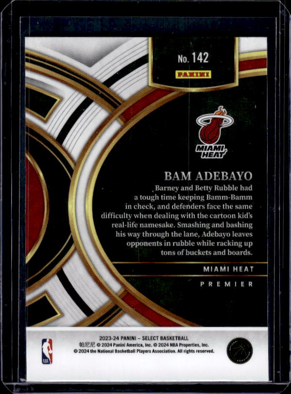 2023-24 Panini Select #142 Bam Adebayo Blue (Retail Base)