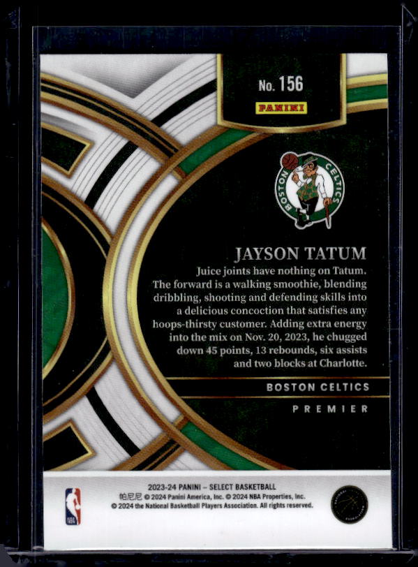 2023-24 Panini Select #156 Jayson Tatum Blue (Retail Base)