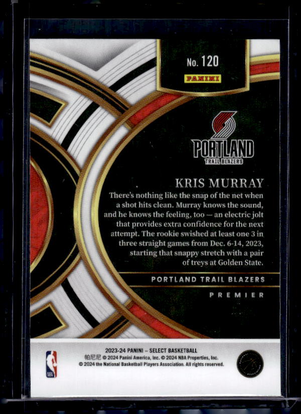2023-24 Panini Select #120 Kris Murray Blue (Retail Base)