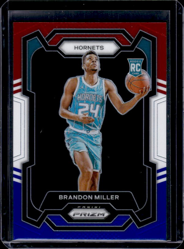 2023-24 Panini Prizm #152 Brandon Miller Prizms Red White and Blue