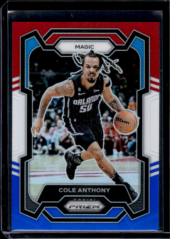 2023-24 Panini Prizm #16 Cole Anthony Prizms Red White and Blue