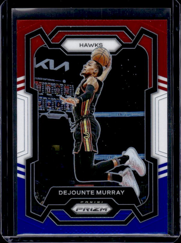2023-24 Panini Prizm #112 Dejounte Murray Prizms Red White and Blue