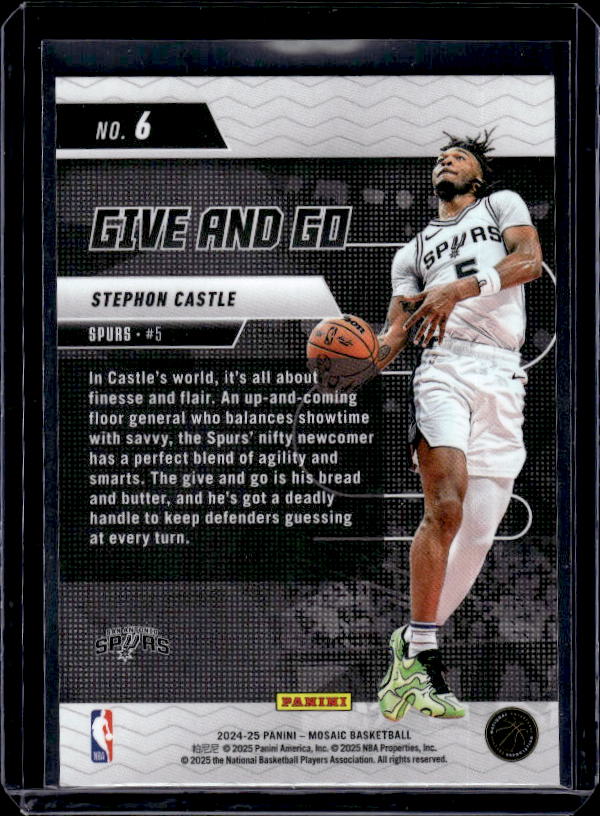 2024-25 Panini Mosaic #6 Stephon Castle Give and Go Mosaic