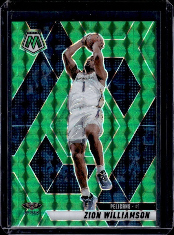 2024-25 Panini Mosaic #119 Zion Williamson Green Mosaic