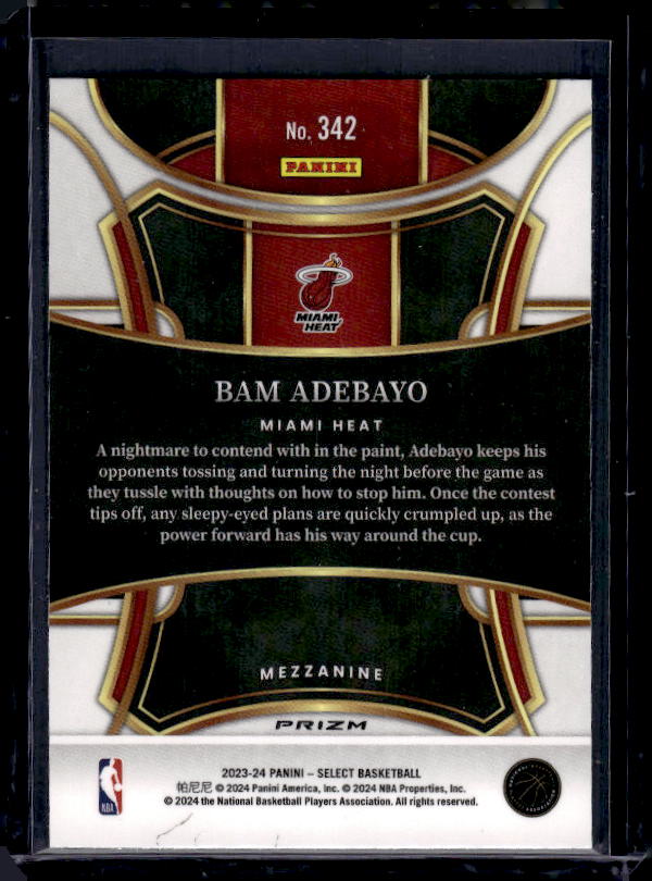 2023-24 Panini Select #342 Bam Adebayo Blue Prizms