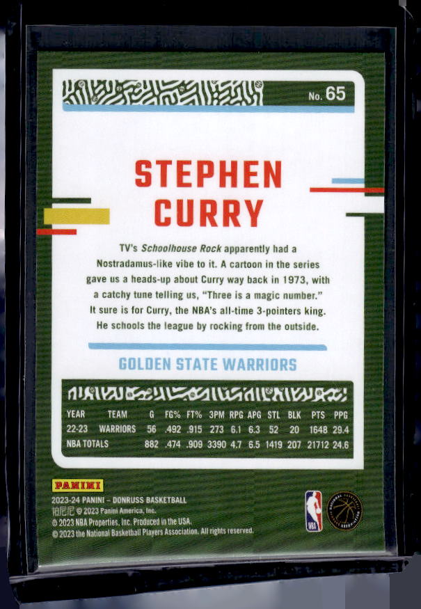 2023-24 Donruss #65 Stephen Curry Yellow Flood
