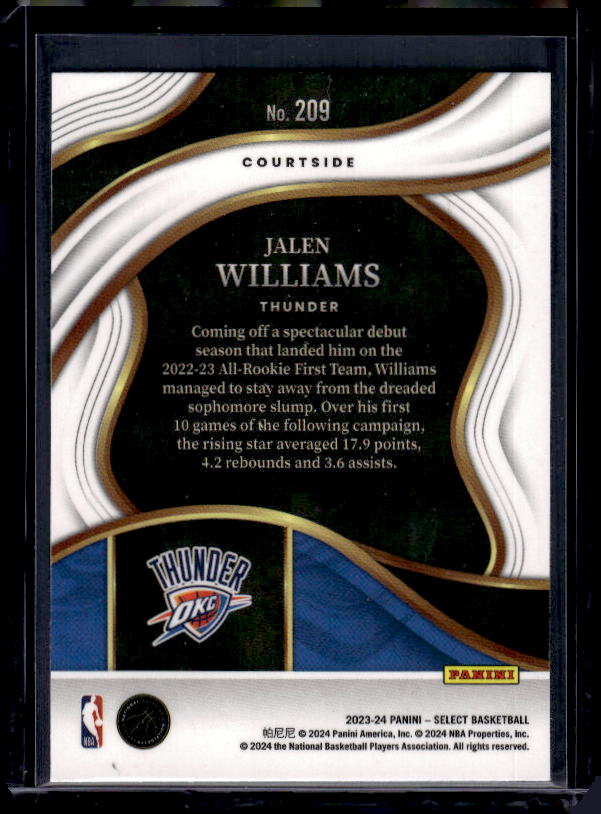 2023-24 Panini Select #209 Jalen Williams