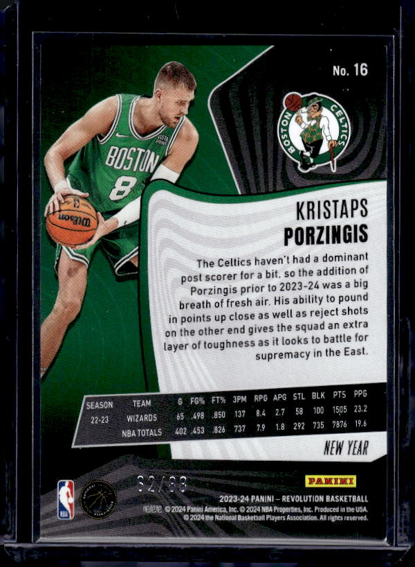 2023-24 Panini Revolution #16 Kristaps Porzingis Chinese New Year Emerald #/88