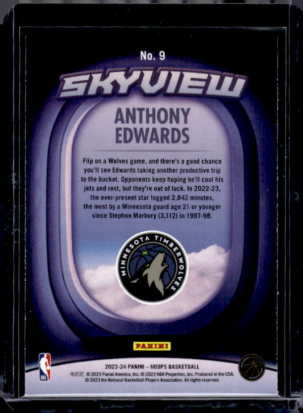 2023-24 Hoops #9 Anthony Edwards Skyview