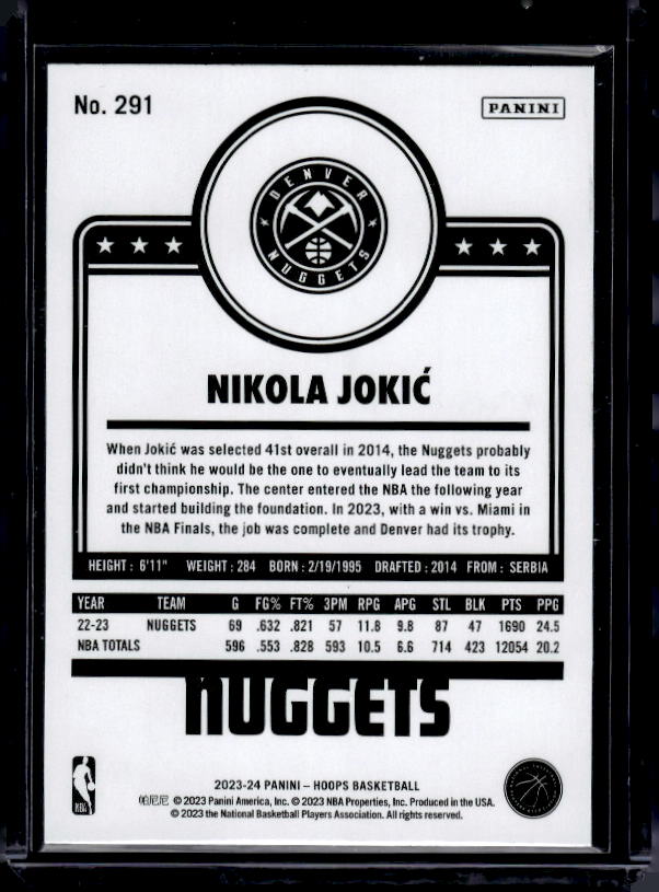 2023-24 Hoops #291 Nikola Jokic Purple