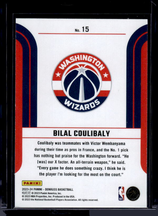 2023-24 Donruss #15 Bilal Coulibaly Franchise Features