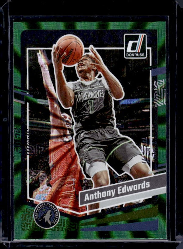 2023-24 Donruss #137 Anthony Edwards Green Laser Holo