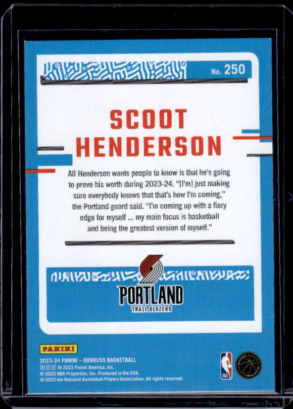 2023-24 Donruss #250 Scoot Henderson