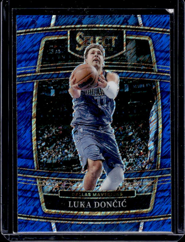 2021-22 Panini Select #12 Luka Doncic Blue Shimmer Prizms