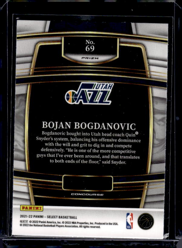 2021-22 Panini Select #69 Bojan Bogdanovic Blue Shimmer Prizms