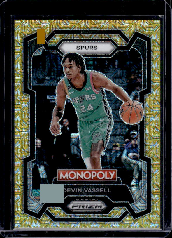 2023-24 Panini Prizm Monopoly #80 Devin Vassell Gold Millionaire Shimmer #/500