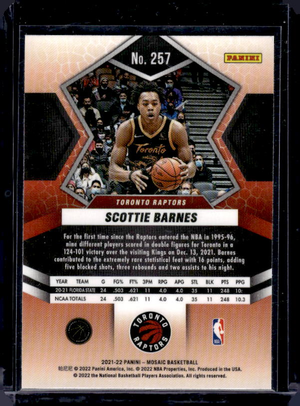 2021-22 Panini Mosaic #257 Scottie Barnes