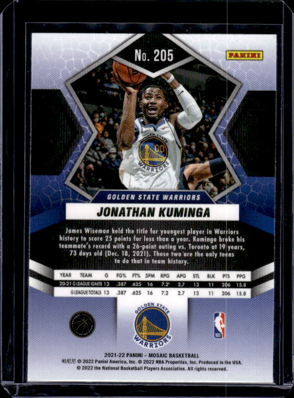 2021-22 Panini Mosaic #205 Jonathan Kuminga