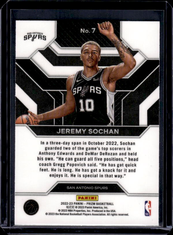 2022-23 Panini Prizm #7 Jeremy Sochan