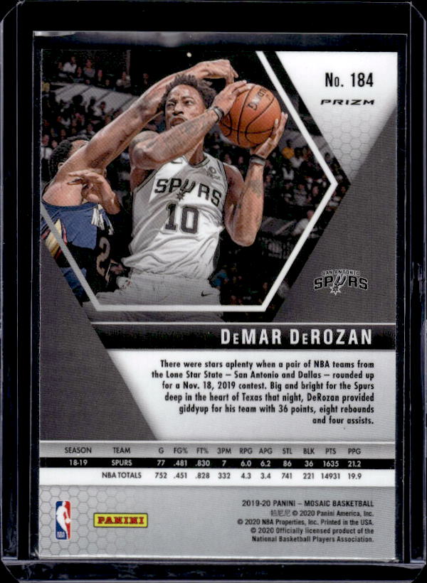 2019-20 Panini Mosaic #184 DeMar DeRozan Camo Pink