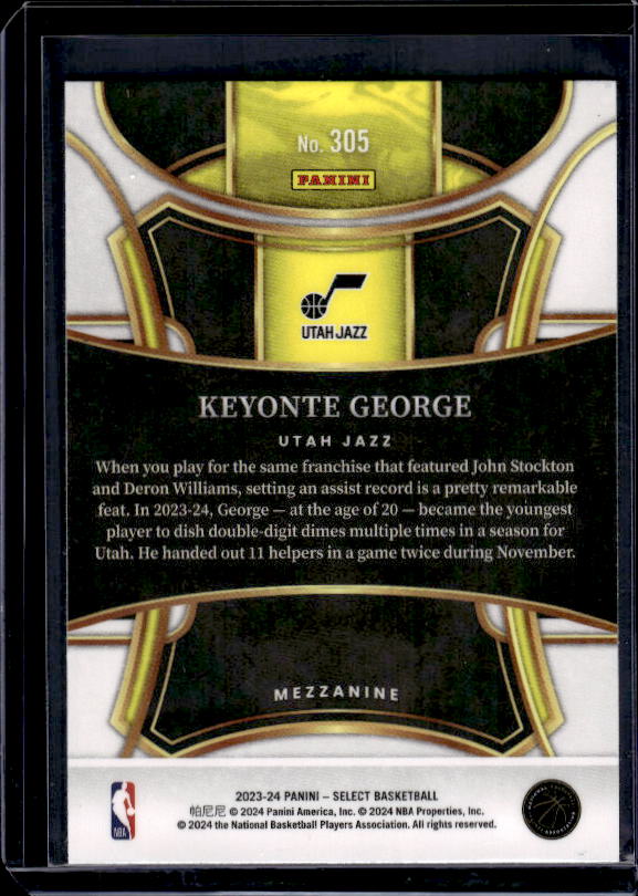 2023-24 Panini Select #305 Keyonte George