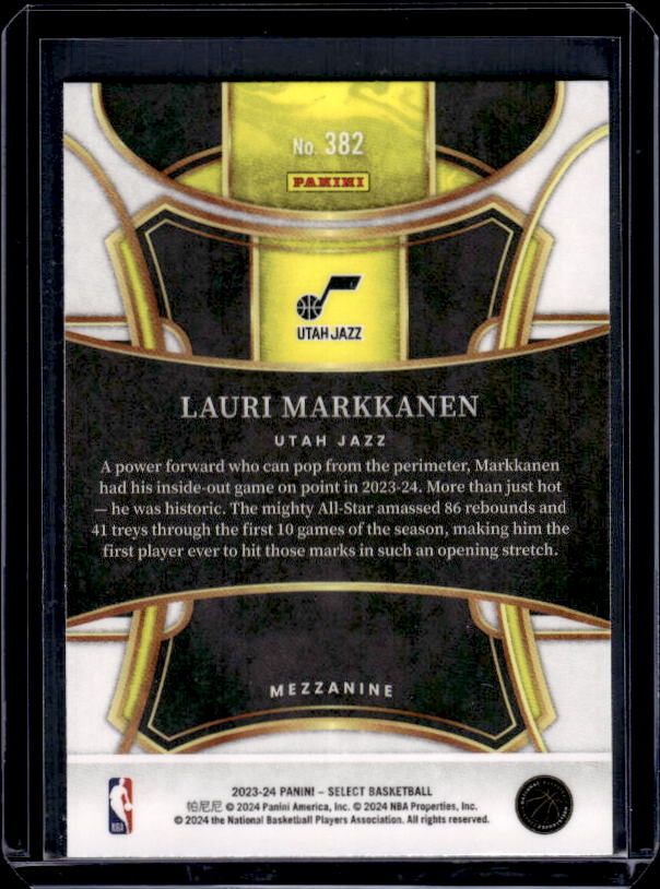 2023-24 Panini Select #382 Lauri Markkanen