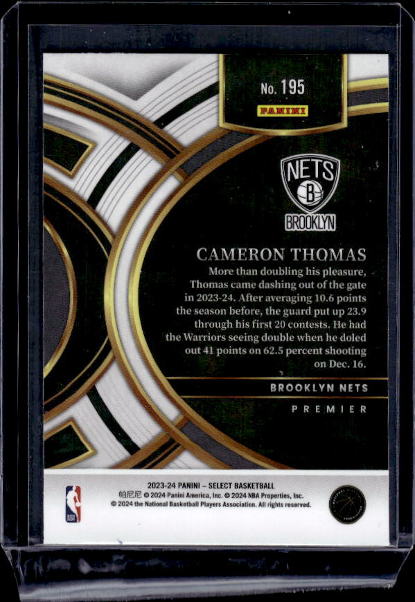 2023-24 Panini Select #195 Cameron Thomas