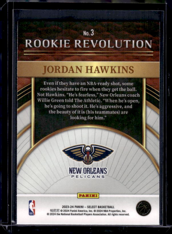 2023-24 Panini Select #3 Jordan Hawkins Rookie Revolution