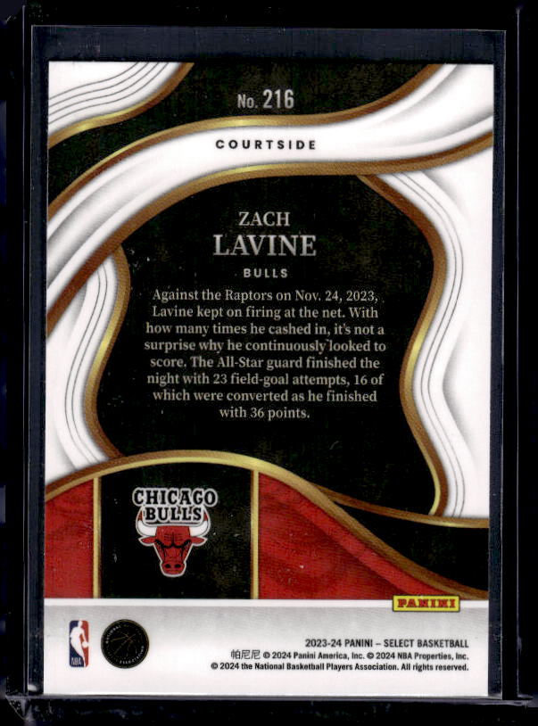2023-24 Panini Select #216 Zach LaVine