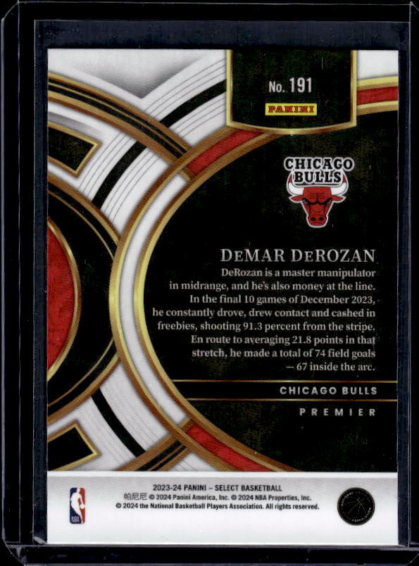 2023-24 Panini Select #191 DeMar DeRozan