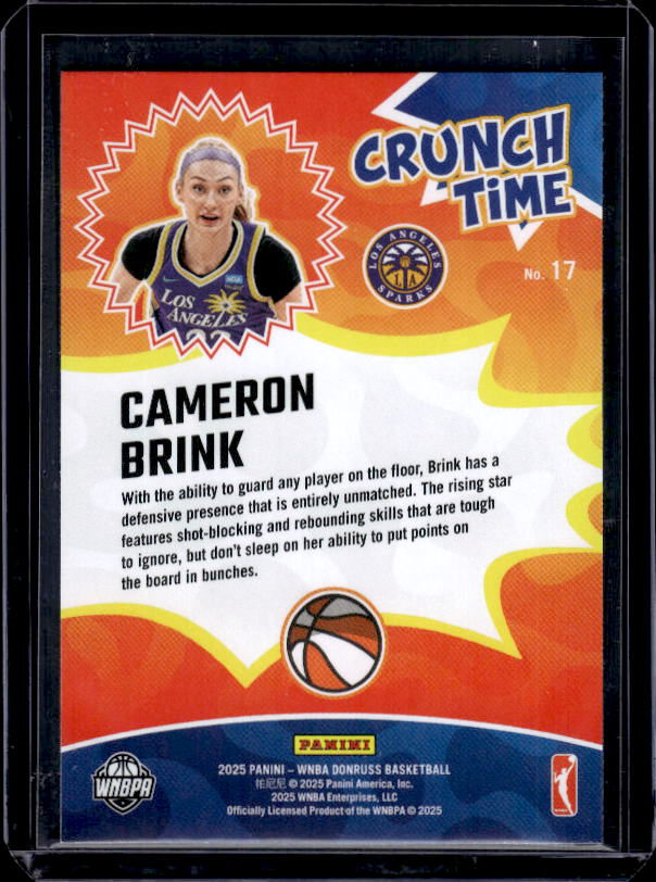 2025 Donruss WNBA #17 Cameron Brink Crunch Time