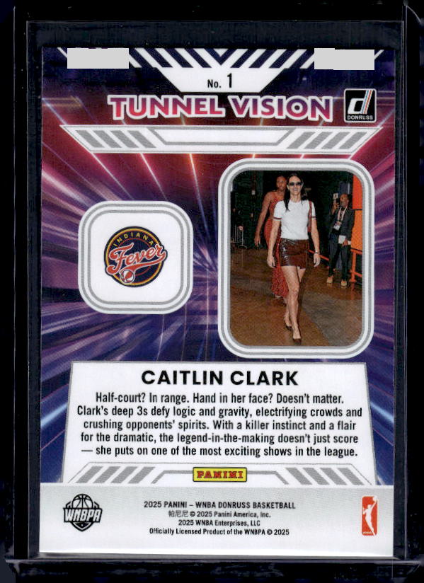 2025 Donruss WNBA #1 Caitlin Clark Tunnel Vision