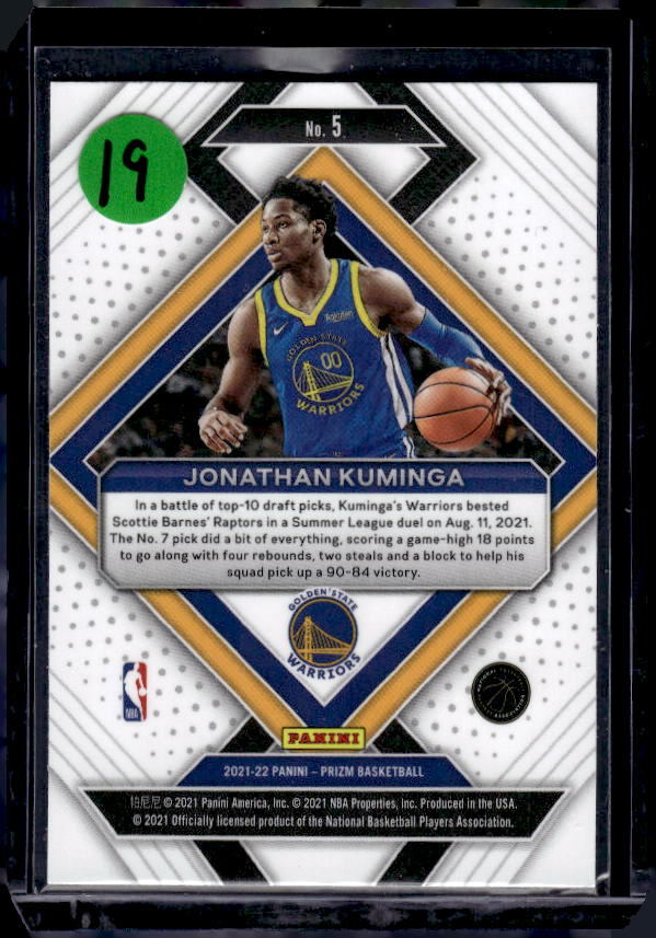 2021-22 Panini Prizm #5 Jonathan Kuminga Emergent