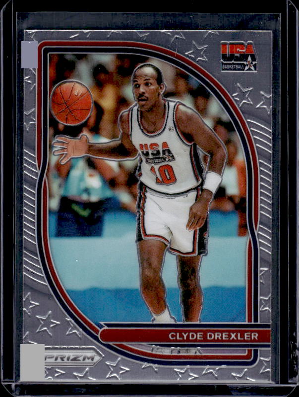 2020-21 Panini Prizm #6 Clyde Drexler USA Basketball Prizms Green