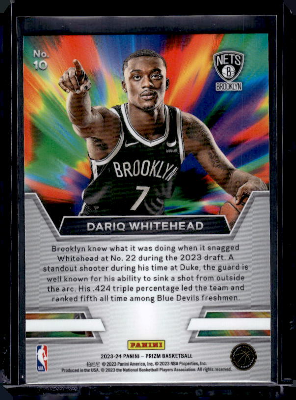 2023-24 Panini Prizm #10 Dariq Whitehead Instant Impact